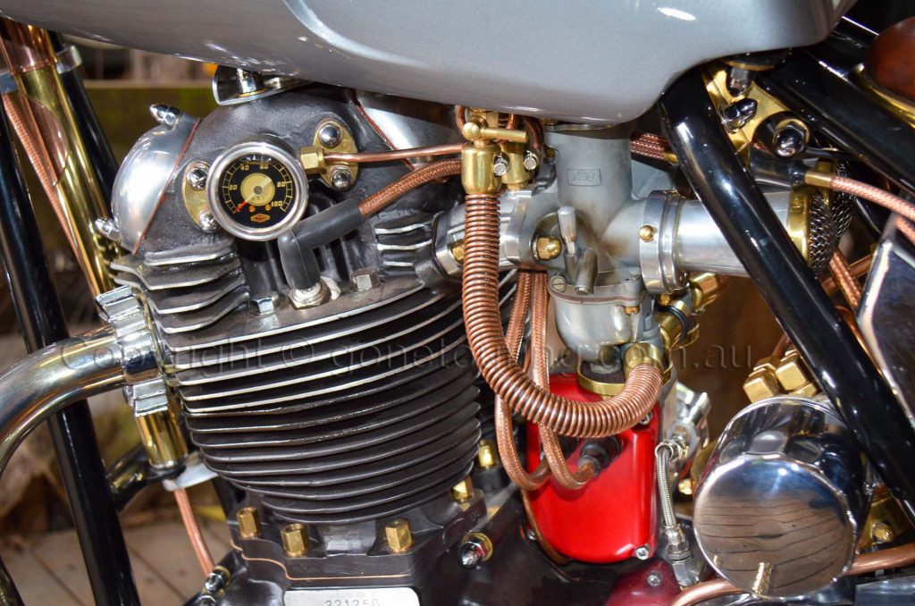 The custom 750cc Norton Commando Engine